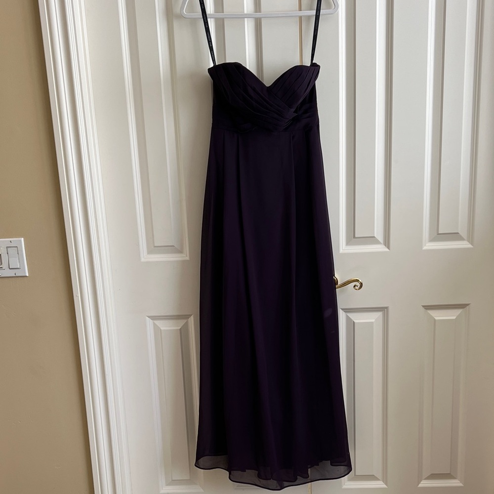 Bill Levkoff Strapless Sweetheart Gown in Deep Plum
